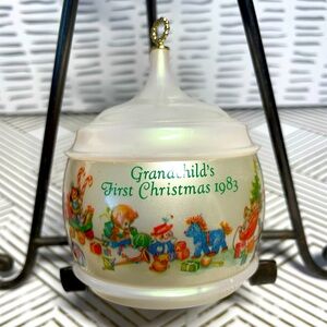 Hallmark Cards 1983 Grandchild’s First Christmas Ornament White